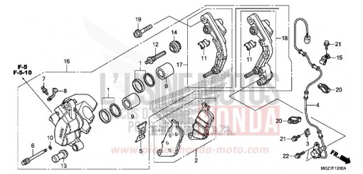 ETRIER DE FREIN AVANT CB500XAF de 2015